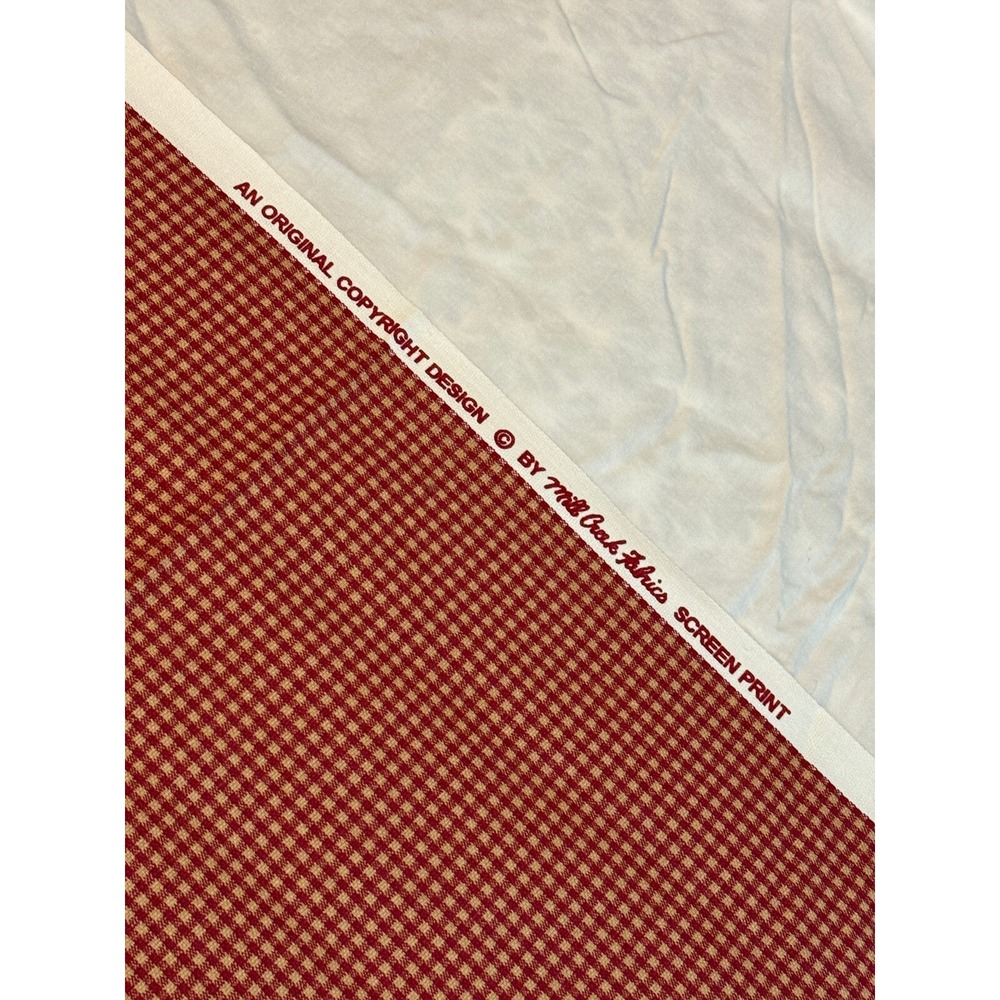 40"x‎ 53": Red Mill Creek Fabrics screen print gingham red beautiful material